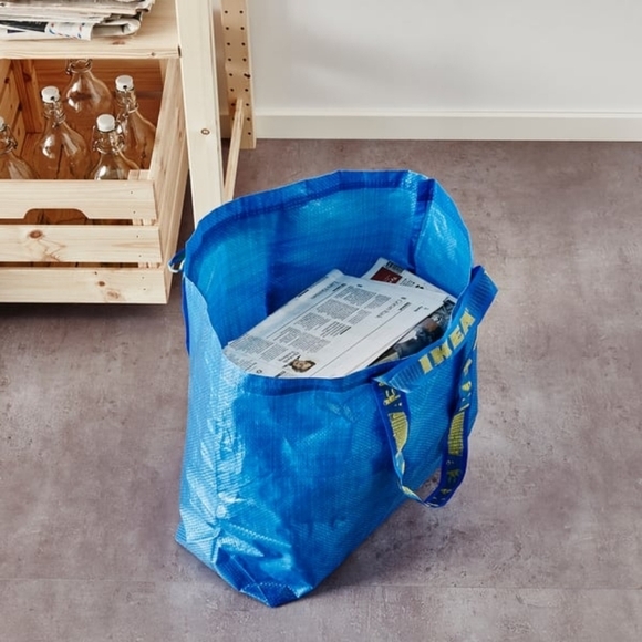 2x FRAKTAShopping bag, medium, blue, 17 ¾x7x17 ¾ "/10 gallon New - Picture 3 of 5